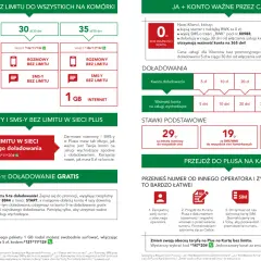 Plus na kartę kody: rozmowy, SMS-y i internet bez limitu, doładowania od 5 zł, 5. doładowanie gratis. Przenieś numer i zyskaj do 240 zł.