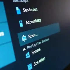 Ustawienia ekranu, w tym opcje "Servlection", "Accessibility" i "Rope...", pomagają dowiedzieć się, jak powiększyć ekran.