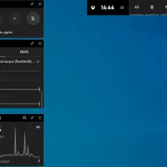 Zrzut ekranu Windows 10 z widocznymi panelami Ujęcie, Dźwięk i Wydajność (Beta).
