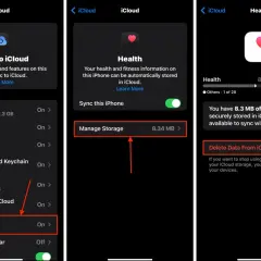 Jak usunąć aplikacje z iPhone: przejdź do Ustawienia > [Twoje imię] > iCloud > Zarządzaj przechowywaniem > Zdrowie > Usuń dane z iCloud.