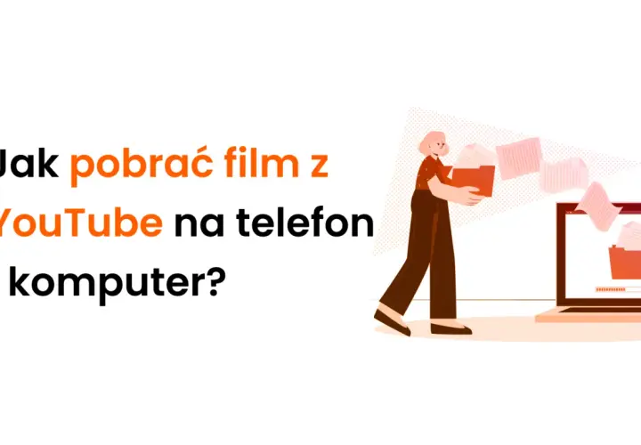 Jak pobrać film z YouTube na telefon i komputer? Ilustracja pokazuje proces przenoszenia plików.