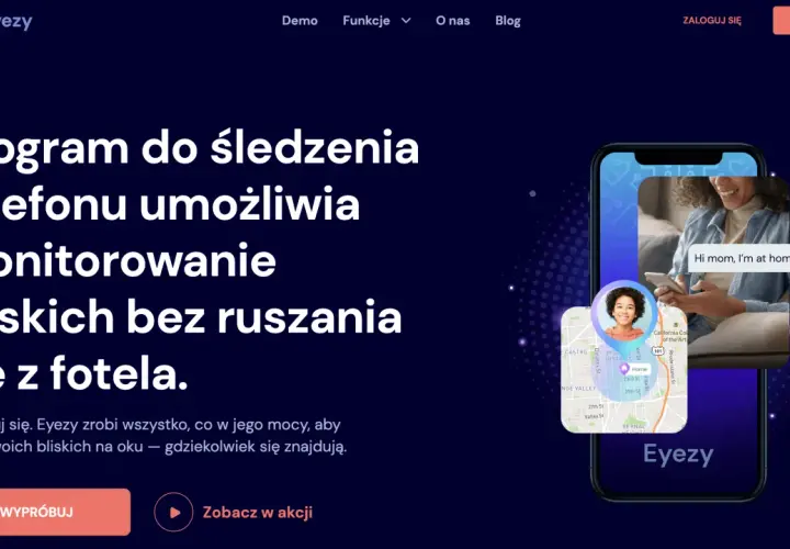Telefon z mapą lokalizacji i zdjęciem dziecka, obok kobieta pisząca wiadomość.
