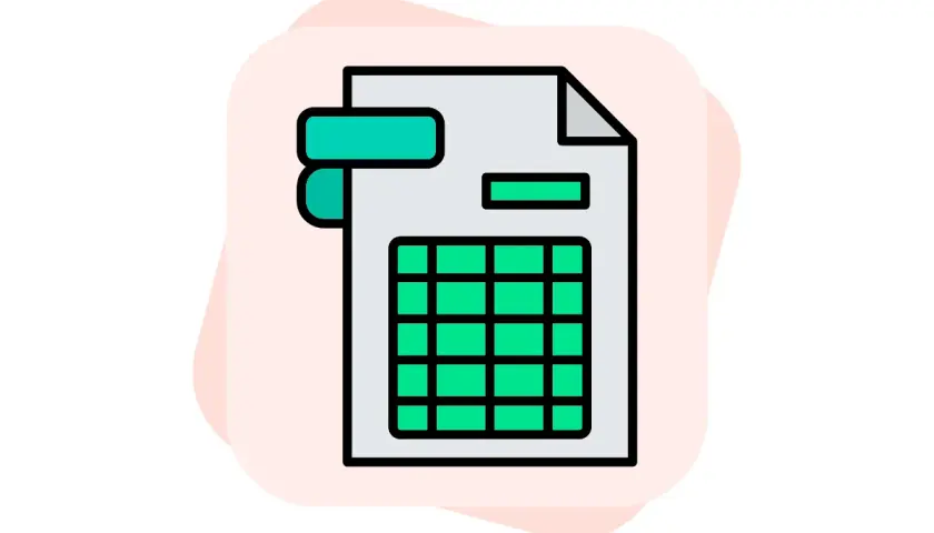 Ikona arkusza kalkulacyjnego z zieloną siatką, symbolizująca blokowanie komórek Excel.