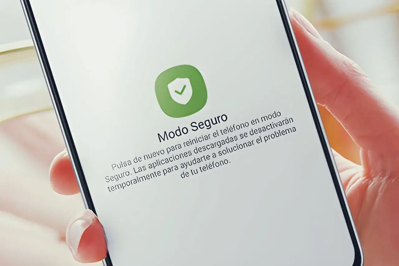 Telefon w trybie awaryjnym. Ekran informuje o restarcie urządzenia i tymczasowym wyłączeniu pobranych aplikacji, by rozwiązać problem.