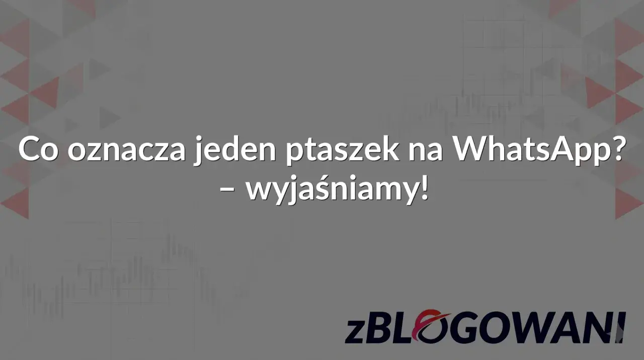 Co oznacza jeden ptaszek na WhatsApp? Wyjaśniamy! Tło z wykresami i logo zBLOGOWANI.