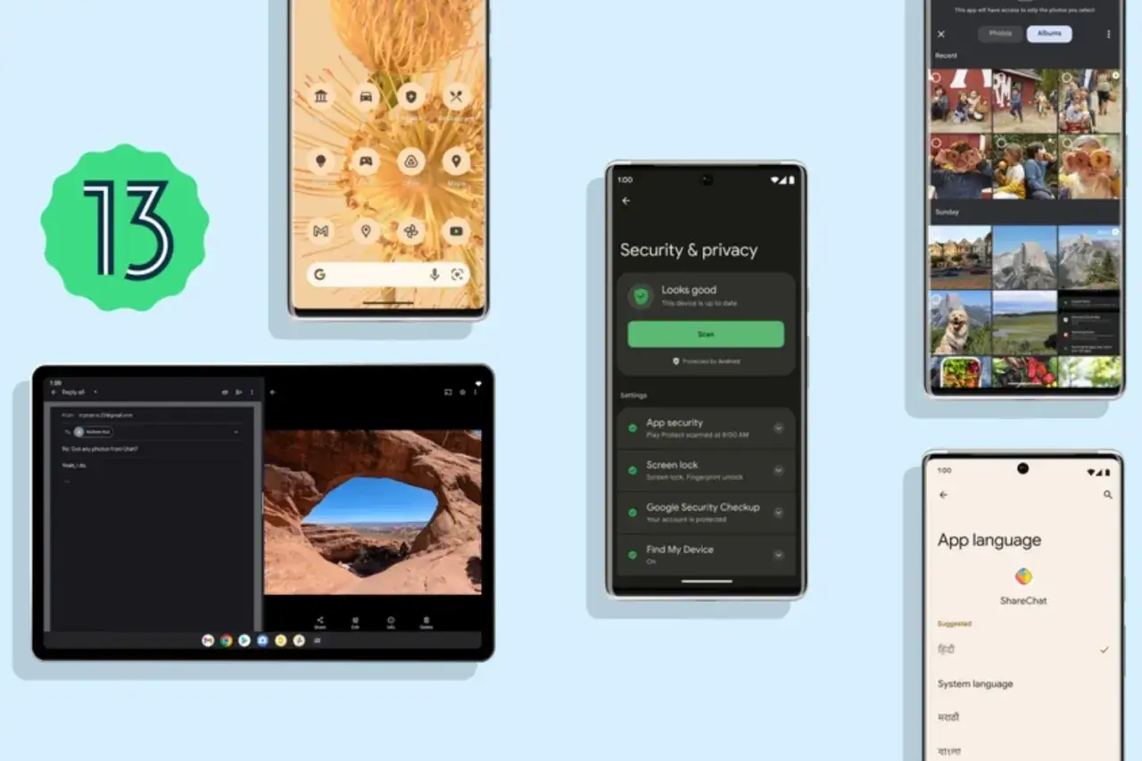 Nowe funkcje w android 13: ekran blokady, bezpieczeństwo, galeria zdjęć i ustawienia języka aplikacji.