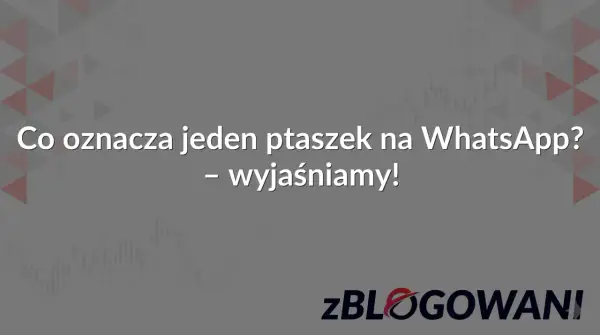 Co oznacza jeden ptaszek na WhatsApp? Wyjaśniamy! Tło z wykresami i logo zBLOGOWANI.